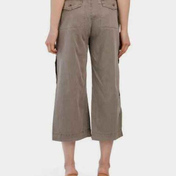 XCVI High Rise Waist Wren Snap Detail Cropped Capri Pants Size Large - Picture 2 of 15